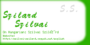 szilard szilvai business card